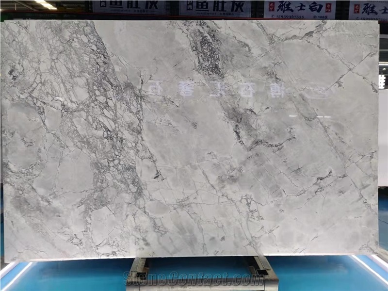 Silver Statuario Grey Marble Slab And Tile For Wall Cladding