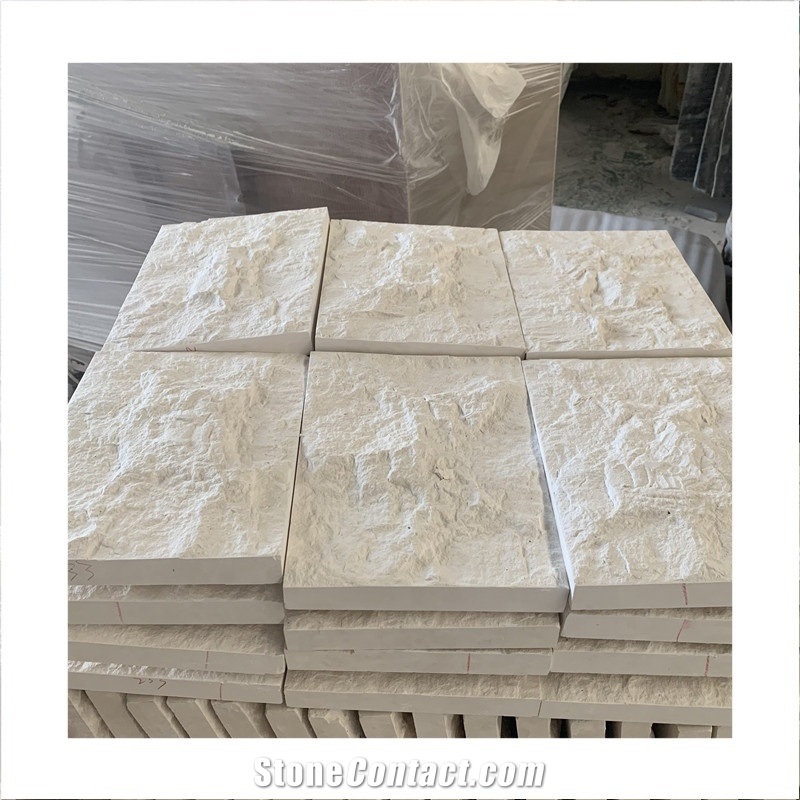 Split Wall Stone White Limestone Split Outdoor Wall Cladding