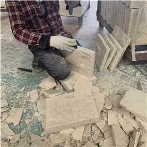 Split Wall Stone White Limestone Split Outdoor Wall Cladding