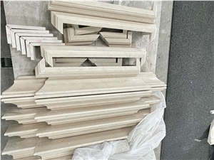 Engraved Stone Slabs Beige Marble Wall Background