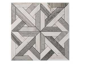 Marble Mosaic Grey BEIGE Diamond Cross