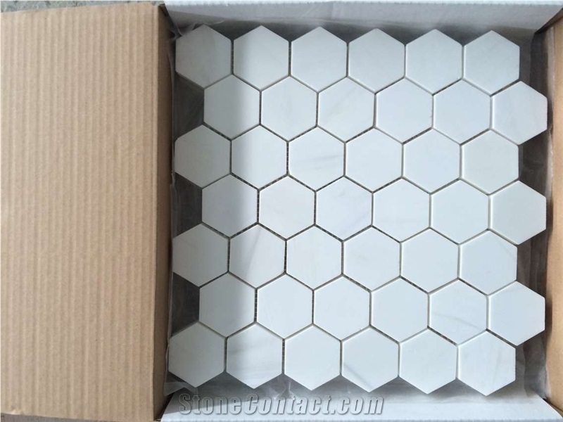 Italian Dolomiti Marble Polished Diamond Mosaics Tiles