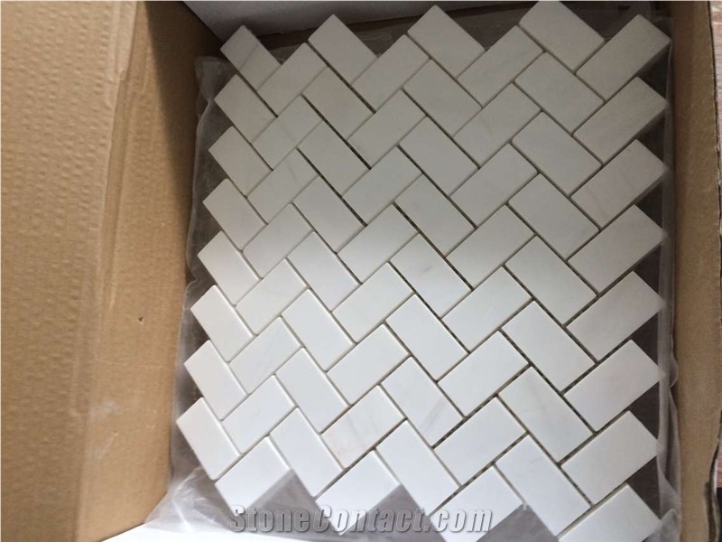 Italian Dolomiti Marble Polished Diamond Mosaics Tiles