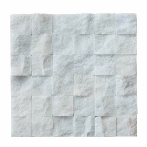 Carrara White Splitface Marble Mosaics Carrara White Splitface Marble Mosaics
