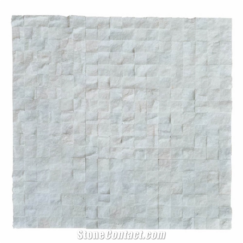Carrara White Splitface Marble Mosaics
