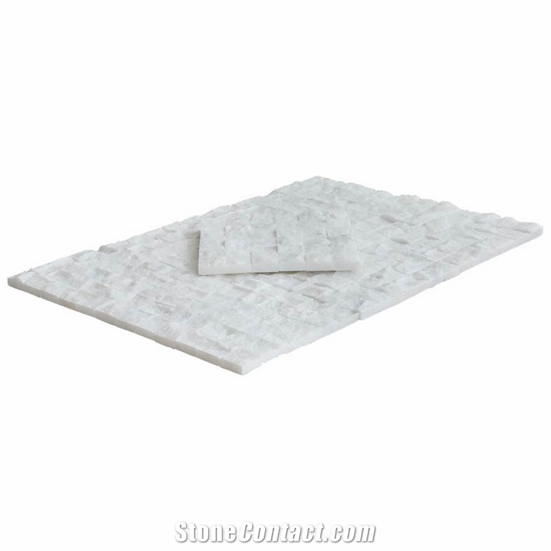 Carrara White Splitface Marble Mosaics