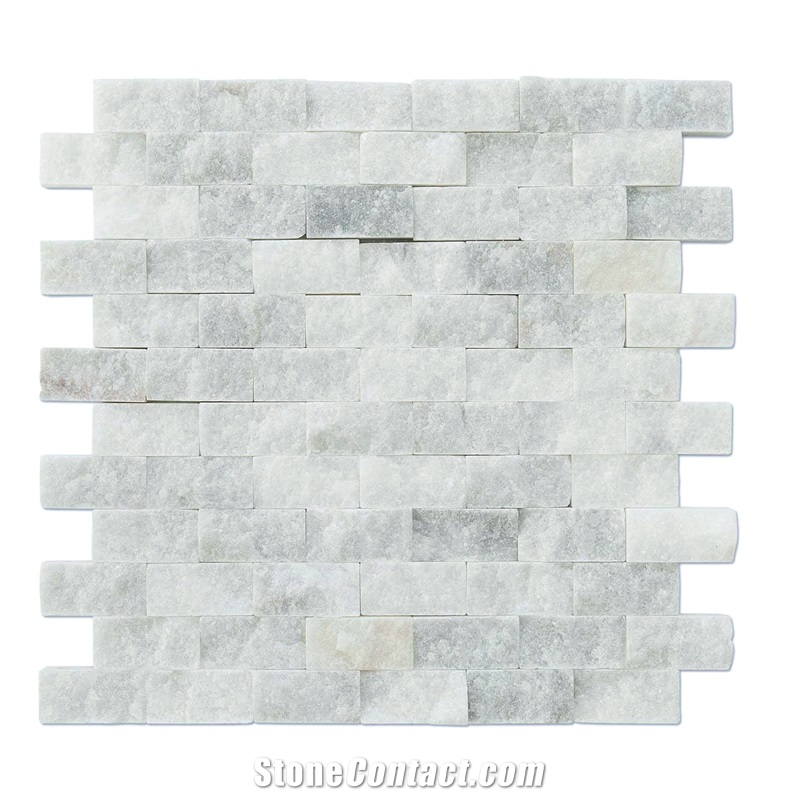 Carrara White Splitface Marble Mosaics