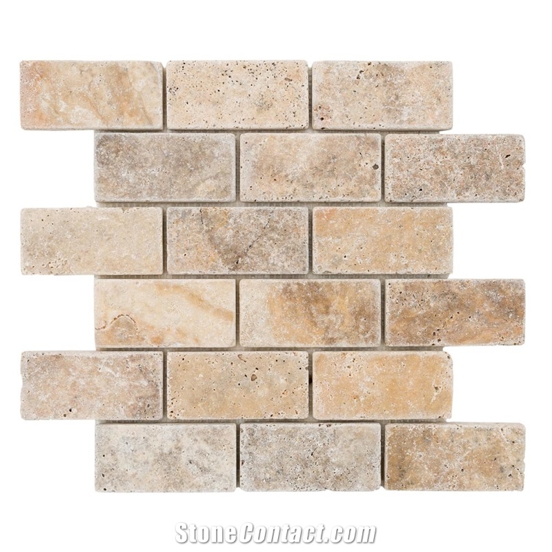 Scabos Tumbled Travertine Mosaics