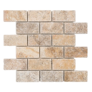 Scabos Tumbled Travertine Mosaics