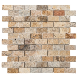 Scabos Tumbled Travertine Mosaics