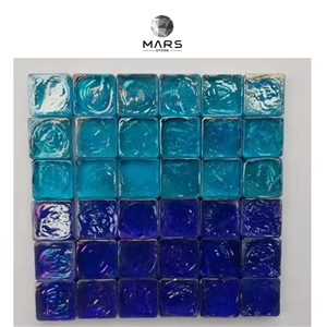 Irregular Shape Swimming Pool Blue Glass Mosaic Tiles