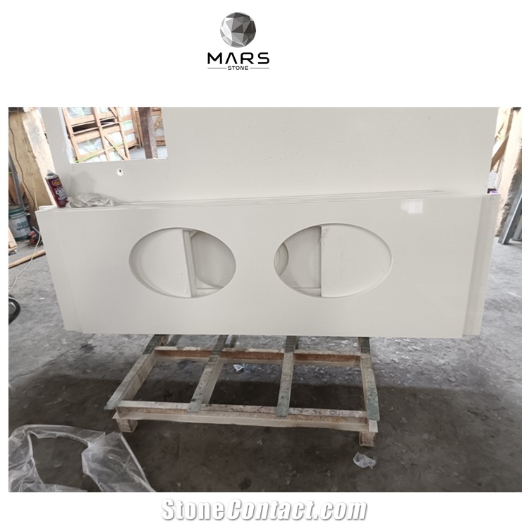 Popular Pure White Quartz For Quartz Countertop Island