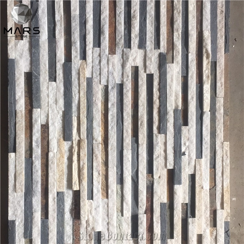 Chinese Grey Slate Culture Stone Wall Panel Rough Split 