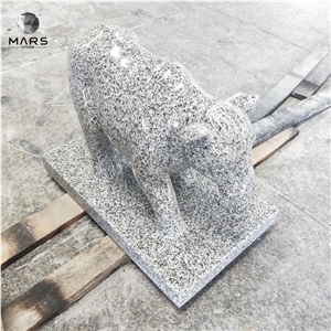 Funeral Accessory Tombstone Granite Engraving Cow Design 