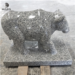 Funeral Accessory Tombstone Granite Engraving Cow Design 