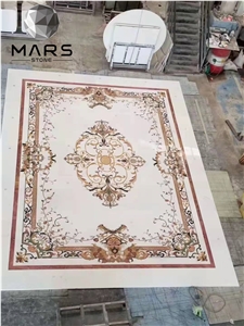 Luxury Unique Carrara Flooring Marble Water Jet Medallion