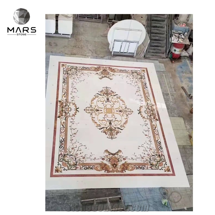 Luxury Unique Carrara Flooring Marble Water Jet Medallion