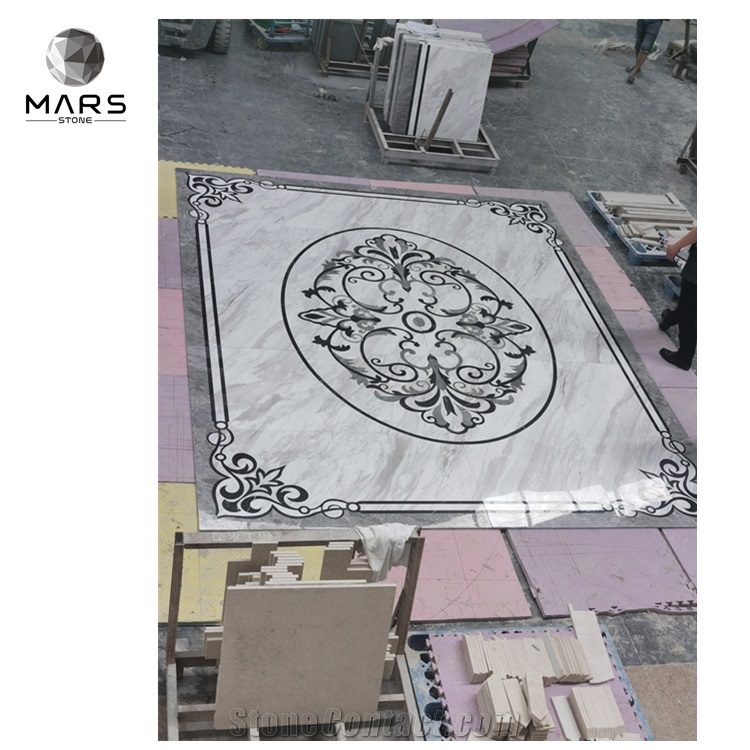 Mansion Waterjet Medallion 3D Inlay For Flooring Design