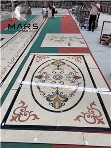 Mansion Waterjet Medallion 3D Inlay For Flooring Design