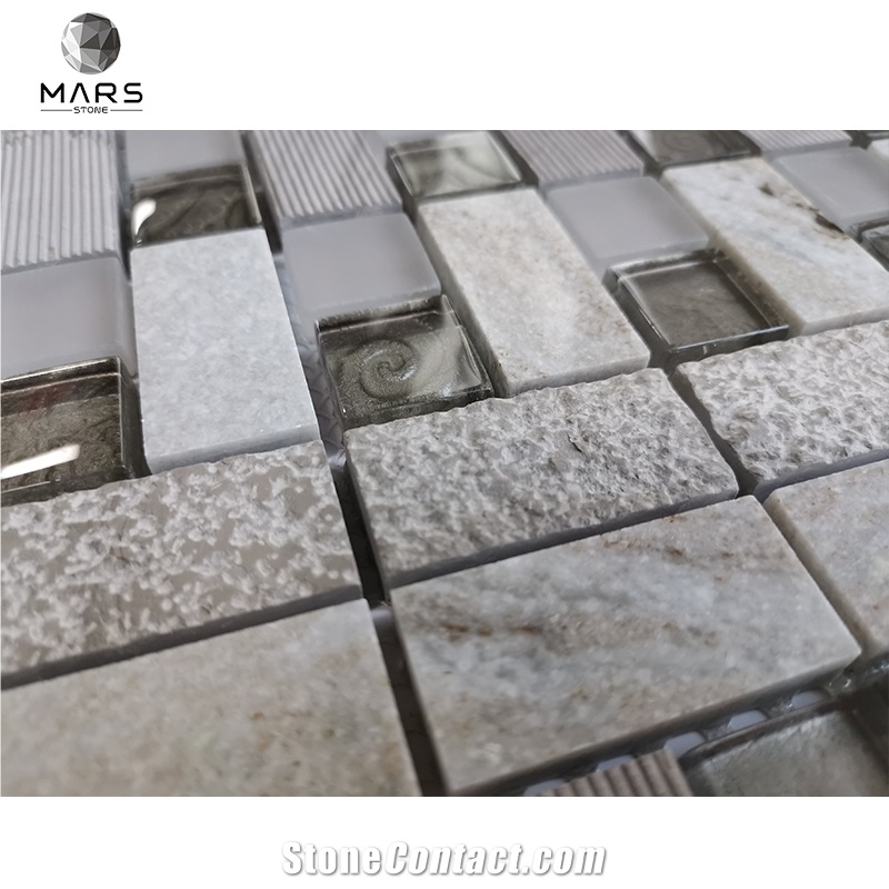 Marble Stone And Glass Mosaic Tile For Border Bathroom Floor