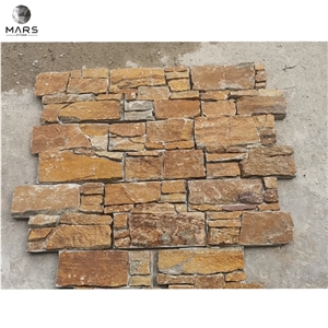 Z Shape Paving Rusty Quartzite Concrete Cultural Stone 