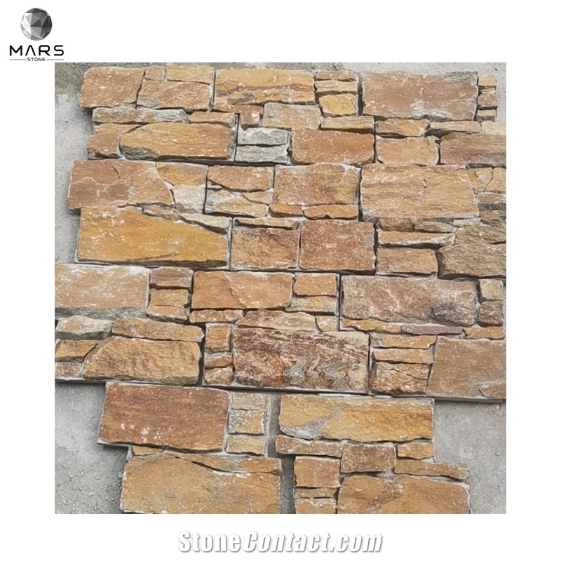 Z Shape Paving Rusty Quartzite Concrete Cultural Stone 