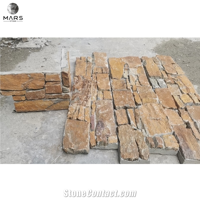 Z Shape Paving Rusty Quartzite Concrete Cultural Stone 