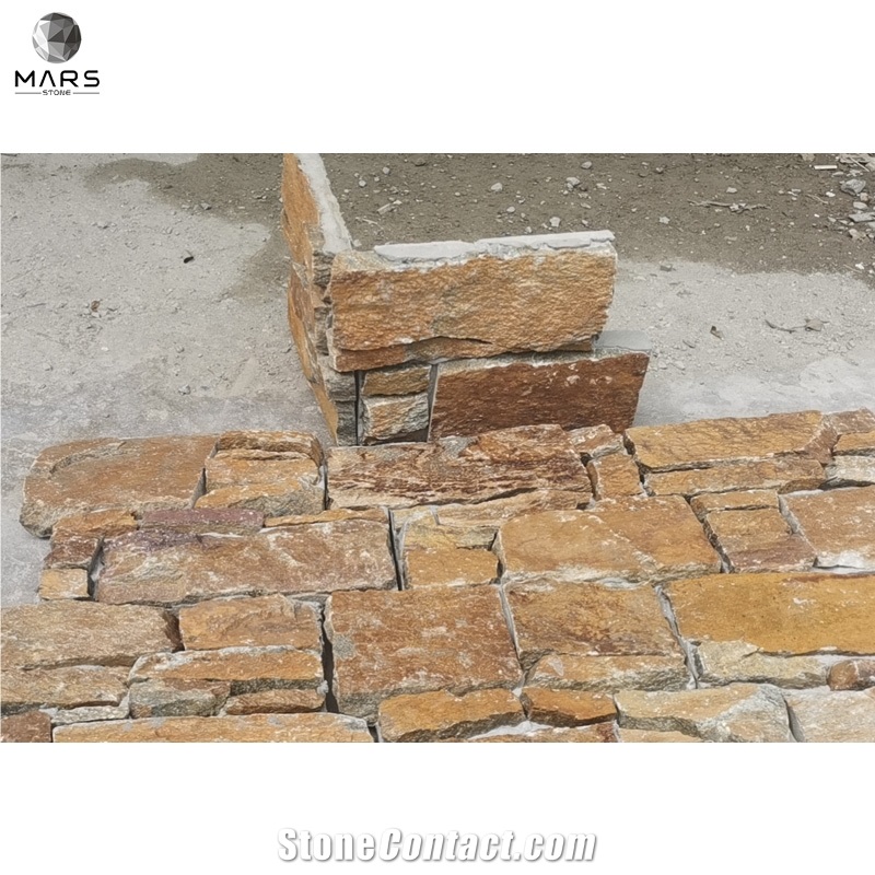Z Shape Paving Rusty Quartzite Concrete Cultural Stone 