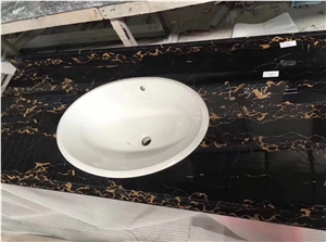 Italy Nero Portoro Macchia Larga Gold Marble Countertop Italy Nero Portoro Macchia Larga Gold Marble Countertop