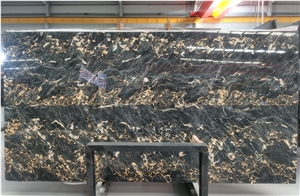 Italy Nero Portoro Macchia Oro Black Marble Slab