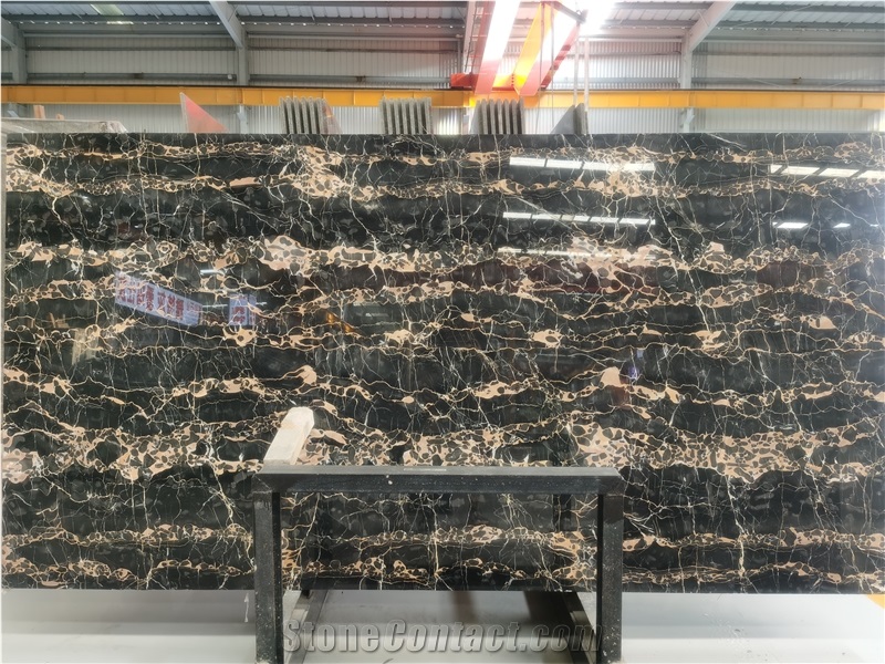 Italy Nero Portoro Vena Fine Marble Slab