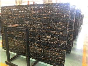 Italy Nero Portoro Vena Fine Marble Slab