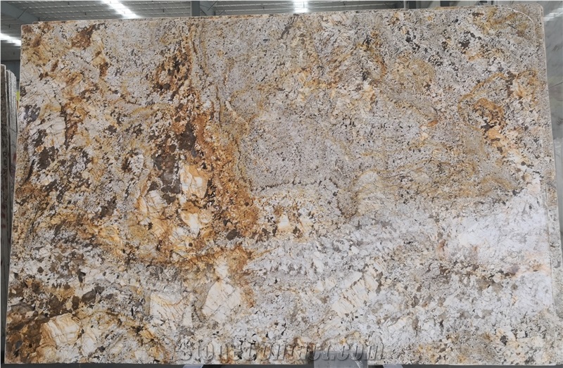 Luxury Snow Gold Granite Slab