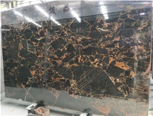 Nero Portoro Golden Marble Slab