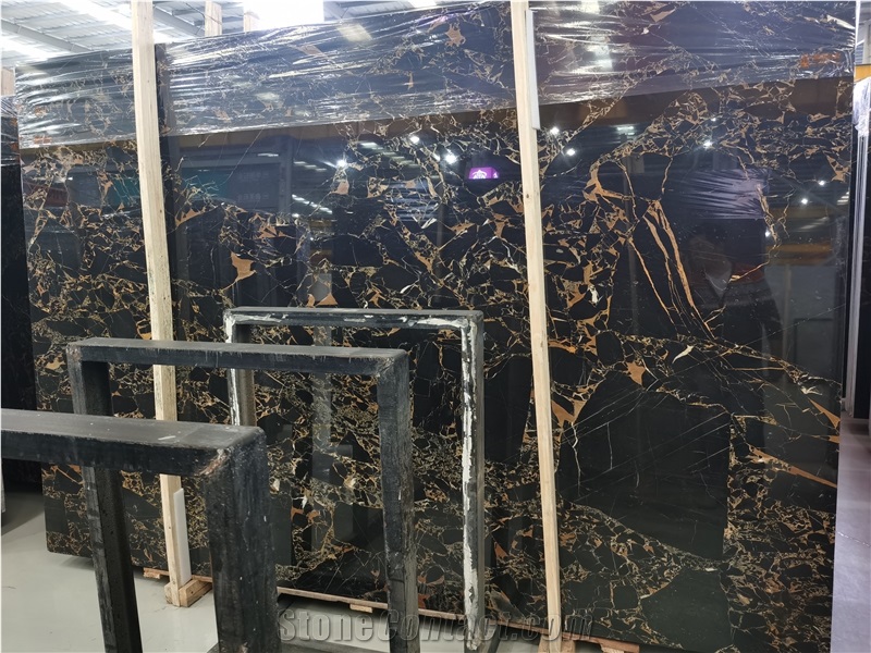 Nero Portoro Golden Marble Slab
