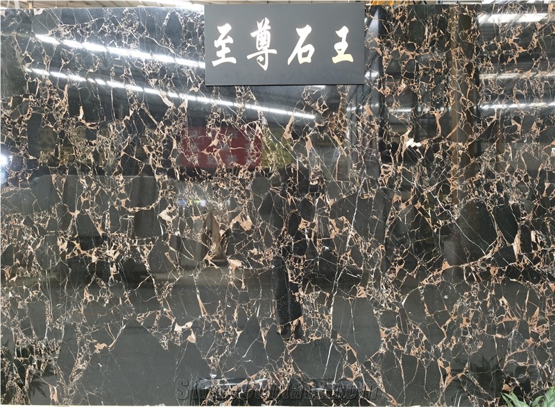 Nero Portoro Golden Marble Slab