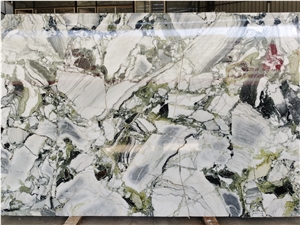 Polished China Cold Jade Green Marble Slab