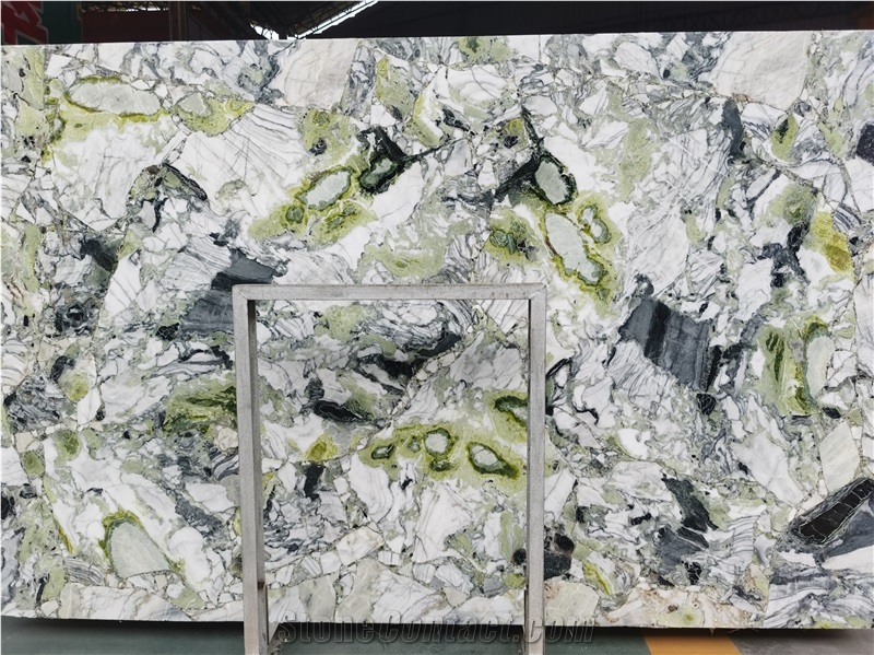 Polished Ice Jade Marble Slab