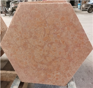 Tumbled Red Verona Marble Hexagon Tiles