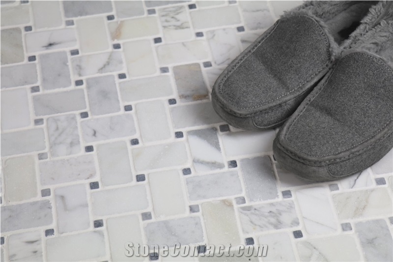 Antique Carrara Basket Weave Mosaic