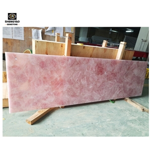 Custom Rose Quartz Gemstone Slab