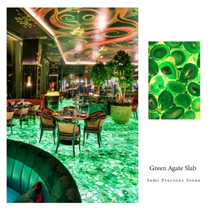 Custom Size And Shape Green Agate Slab