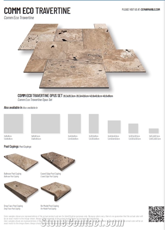 Commercial Eco Travertine French Pattern Set