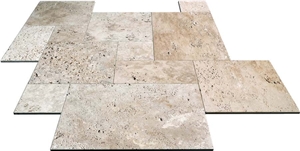 Rustic Light Travertine French Pattern Set Rustic Light Travertine French Pattern Set