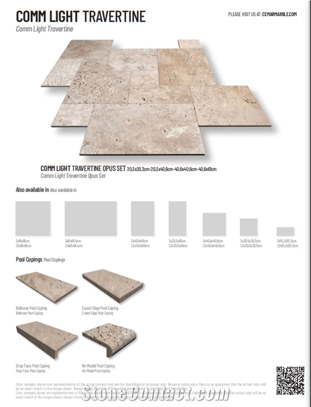 Rustic Light Travertine French Pattern Set