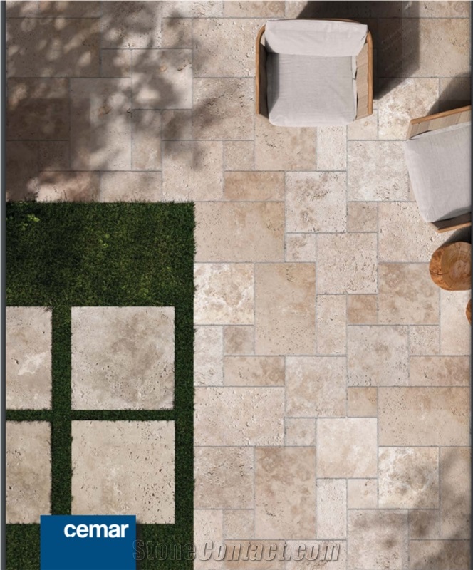Rustic Light Travertine French Pattern Set