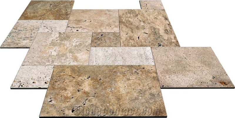 Rustic Mix Travertine French Pattern Set 