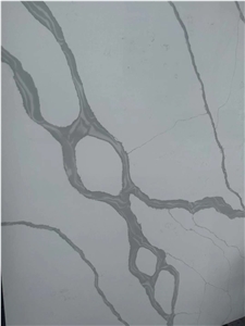 Book Matching Calacatta Quartz For Lobby Wall