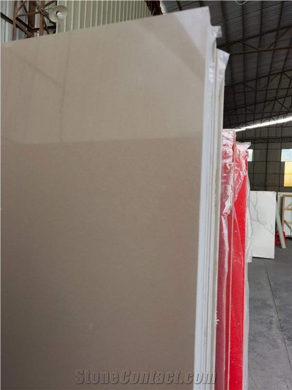 Polished Surface Pure Brown Color Quartz Slab