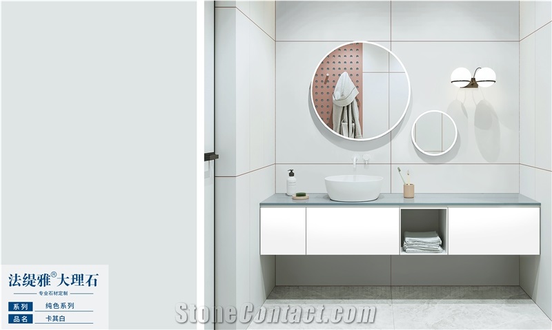 Pure Grey Artificial Marble Slab Wall Tile For Bathroom